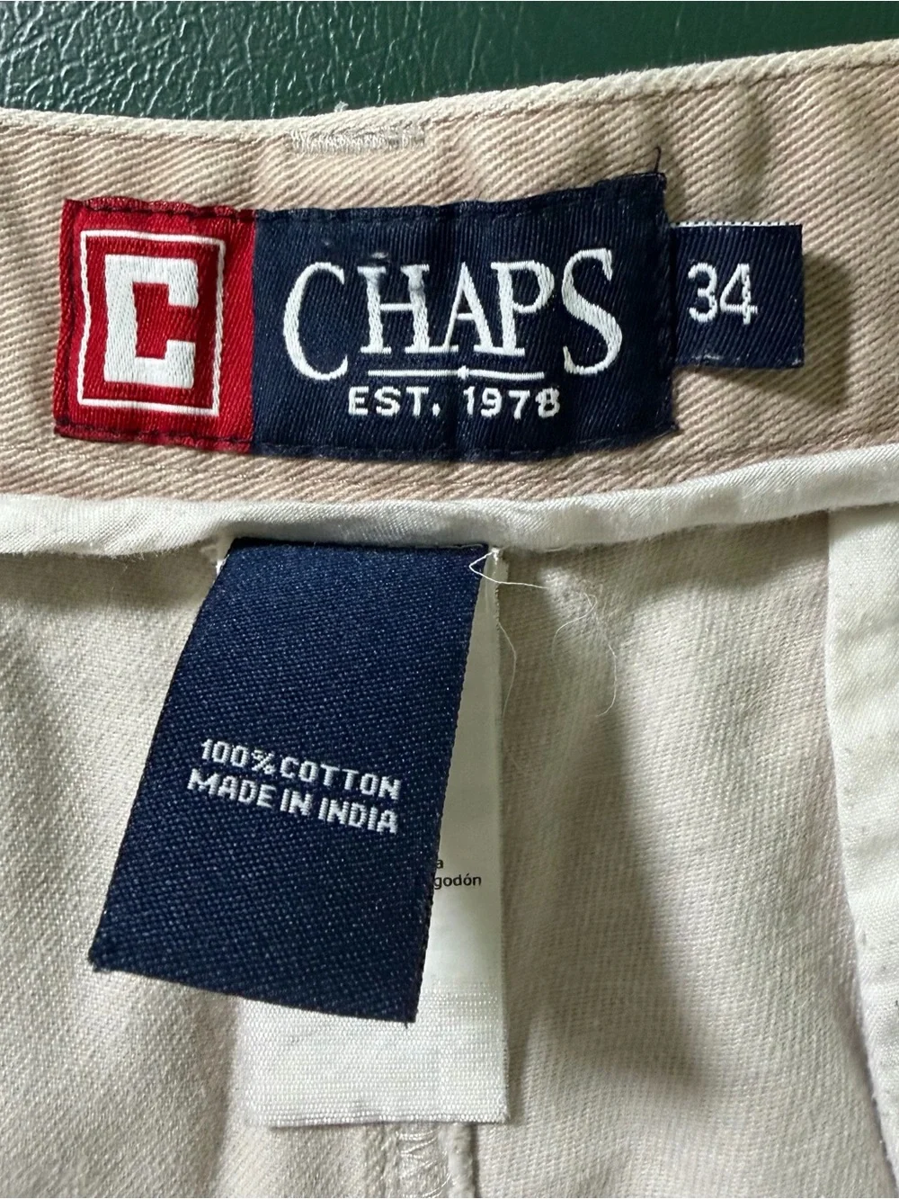Chaps Men's Light Khaki Flat Front Shorts